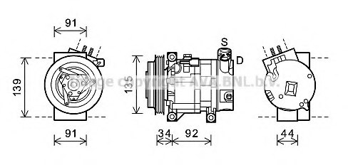 PRASCO DNK346 Compressor, air conditioning